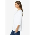 thumbnail image 3 of Woman Within Plus Size Perfect Three-Quarter Sleeve Boatneck Tee, 3 of 6