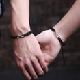 thumbnail image 3 of 2PC/Set Stainless Steel 8 Infinity Couple Bracelet Braided Leather Rope Bracelet Wrist Adjustable Chain for Lover Friendship, 3 of 5