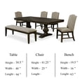 thumbnail image 5 of Kely 7pc Dining Table and Chair Set- Extendable Top- Dark Brown- Gray, 5 of 6