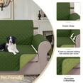 thumbnail image 5 of U-NICE HOME Reversible Sofa Cover Machine Washable Couch Slipcover Furniture Protector with Elastic Straps Water Repellent, Sofa Size, Hunter green/Sage, 5 of 6