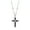 Black, variant on Pewter Crystal Cross Pendant Necklace 20