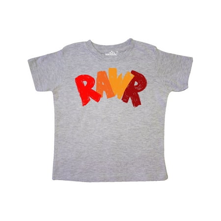

Inktastic Rawr Distressed Text in Red and Orange Gift Toddler Boy or Toddler Girl T-Shirt