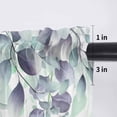 thumbnail image 5 of Teal Purple Botanical Valance Curtains for Kitchen/Living Room/Bathroom/Bedroom Window,Rod Pocket Small Topper Half Short Window Curtains Voile Sheer Scarf,Eucalyptus Leaves Watercolor Spring 60"x18", 5 of 8