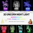 thumbnail image 3 of Unicornio Luz Nocturna 3D Para Habitación De Niñas 5 Patrones Lámpara De Ilusión De Luz Led 7 Colores Que Cambian Toque Y Control Remoto Unicornio Juguetes Regalos De Cumpleaños Para Niña, 3 of 5