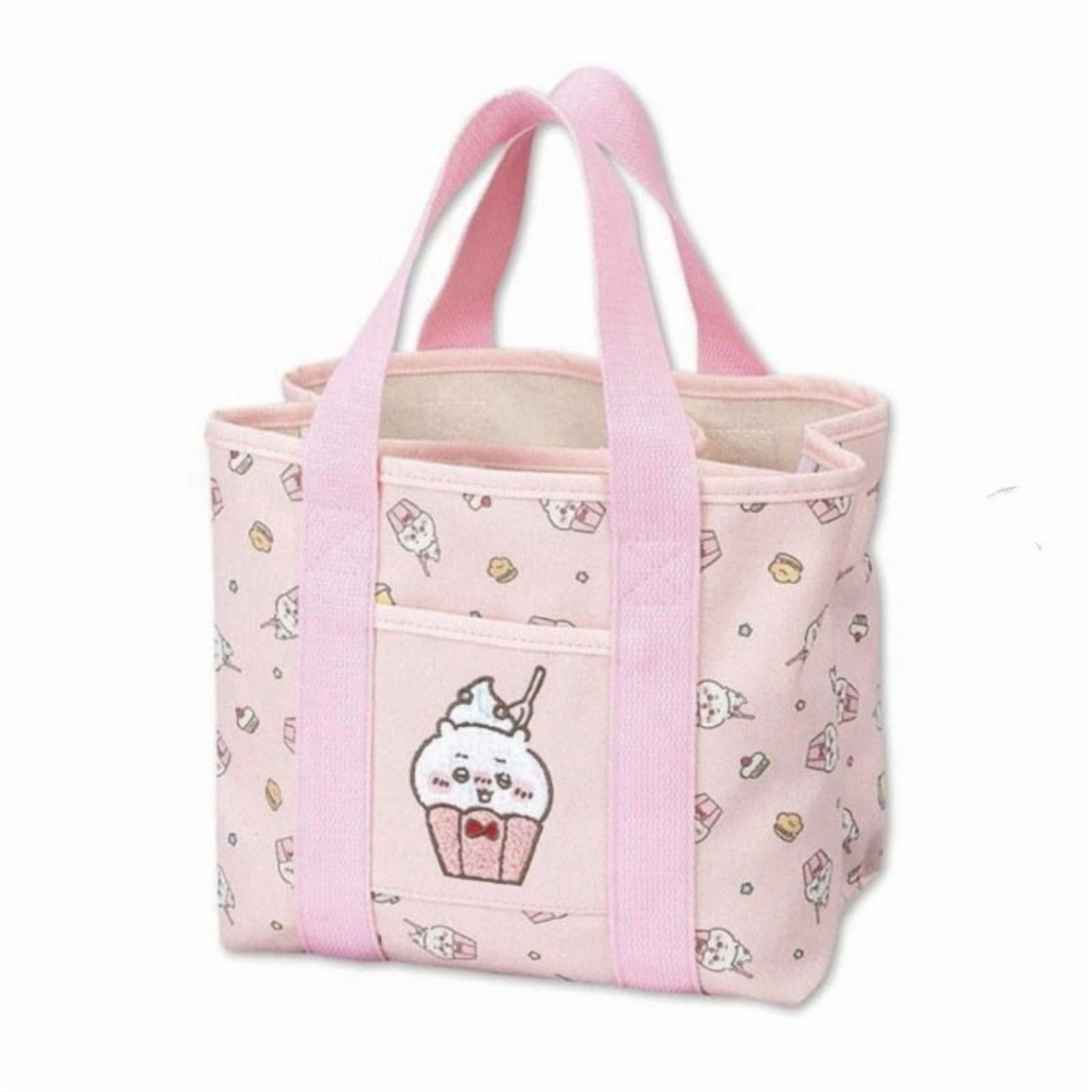Chiikawa Bento Bag Hachiware Cartoon Cute Character Canvas Open Partition Layer Tote Creative Lunch Box Bag Commuting Portable