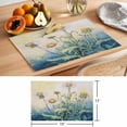 thumbnail image 6 of Yellow Blue Ombre Floral Placemats Set of 8 Watercolor Flowers Retro Place Mats Indoor Wipeable Table Mats Washable Cloth Dining Table Placemats for Kitchen Holiday Party Home Decor 13x19 Inch, 6 of 9