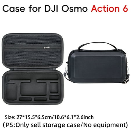 PU Storage Case for DJI Osmo Action 6 Action Camera Hard Shell Travel Carrying Case Adjustable Shoulder Strap Protective Bag