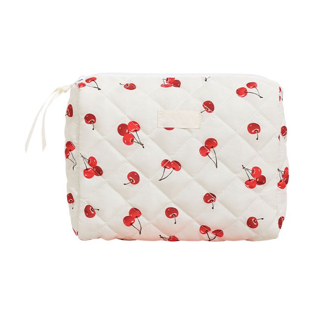 Cosmetic Bag 2 Spacious Makeup Organizer for Travel and Daily Use Quilted Floral Design Soft Pouch for Lightweight Storage Solution