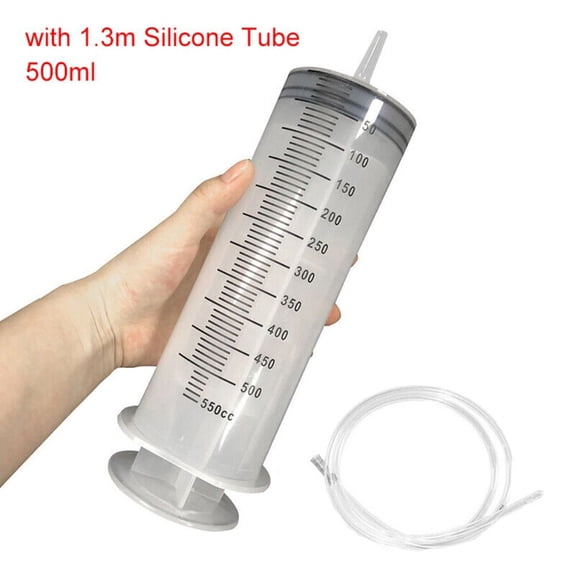 150ml-500ml Reusable Syringe Syringes Pump Measuring 1.3m Tube Feeding Ink Big Syringe Hydroponics Nutrient Large Capacity
