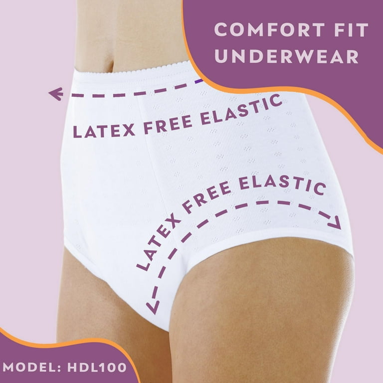 Wearever HDL100-WHITE-3XL Women's Super Incontinence Panties Washable  Reusable Bladder Control Briefs