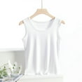 thumbnail image 2 of YUGYXL Womens Tank Tops Cotton Sleeveless Plus Size Square Round Neck Blouses Spring Summer Tee Shirts Basic Outfits White XXL, 2 of 5
