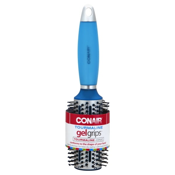 Conair Tourmaline Assorted Color Gel Grips Nylon Round Brush, Large
