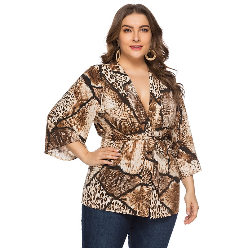 plus size snake print top