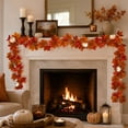 thumbnail image 5 of Halloween Sale Clearance!Fall Decorations for Home, Fall Artificial Maple Leaf Garland Thanksgiving With Pumpkins For Fireplace Mantel Door Decor, 5 of 7
