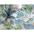 thumbnail image 3 of Ambesonne Tropical Themed Quilted Coverlet 2 Pcs, Retro Wave Hawaii, Twin Size, Fern Green Eggshell Rose, 3 of 4