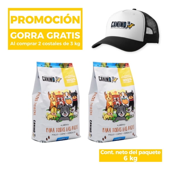 Croqueta alimento para perro CANINO 10 Adulto 2 Bolsas de 3KG