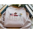 thumbnail image 2 of EMBROIDERED USA Icons Sweatshirt, Patriotic Summer Shirt, 4th of July Shirt, American Flag Graphic Tee, Memorial Day Shirt,Vintage USA Shirt, 2 of 5