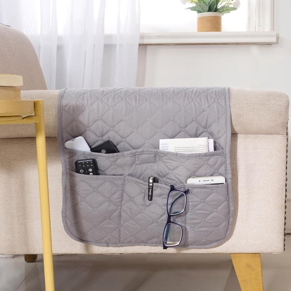 Armchair Caddy for Couch Remote Control Holder Non-slip Waterproof Sofa Armset Organizer with 4 Pockets Couch Chair Armrest Storage for TV Remote Control Phone Book 35"x13"