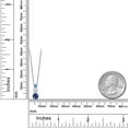 thumbnail image 2 of Gem Stone King Blue Created Sapphire White Moissanite Swiss Blue Topaz 3 Stone Pendant Necklace for Women (0.98 cttw, Gemstone Birthstone, Round 5MM, 4MM and 3MM, with 18 inch Chain), 2 of 3