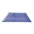 thumbnail image 2 of Ahgly Company Machine Washable Indoor Round Oriental Blue Modern Area Rugs, 6' Round, 2 of 4
