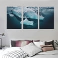 thumbnail image 3 of Nawypu Large Framed Wall Art Ready to Hang Icebergs from above Canvas Print Artwork Wall Art Painting Pictures Home Office Wall Décor Modern Poster 12''x16''X3 Panels, 3 of 4