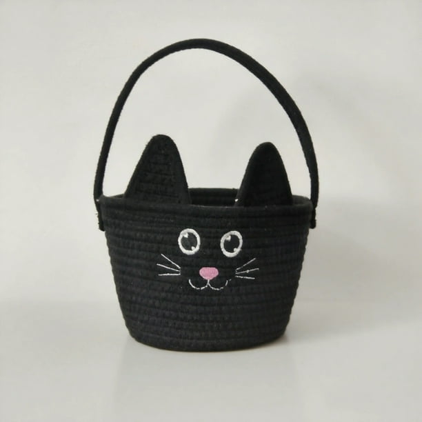 Seyotauo Halloween Basket for Kids, Trick or Treat Basket, Cute Candy Bucket, Small Baskets for Girls/Boys Gift Baskets Empty