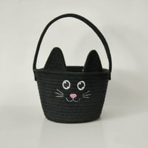 Hometravel Halloween Treat Basket, Pumpkin Shaped Candy Bucket with Rope Handle, Empty Spooky Lantern Bag for Holiday Candy Collection and Displays