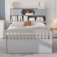 thumbnail image 4 of Full Size Captain Platform Bed Frame - 4 Drawers with Storage Bookcases & Shelves for Bedroom,Gray, 4 of 21
