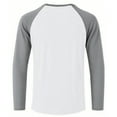 thumbnail image 4 of ZVNAΖH Men's Long Sleeve Baseball Raglan T-Shirts S-3XL, Henley Tops Sport Athletic Tee Fashion Patchwork Color Slim-Fit Shirt, 4 of 4