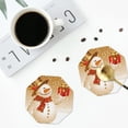 thumbnail image 5 of Bingfone Vintage Christmas Snowman Gift Leather Drinks Coasters With Set Of 6,Suitable For Home Kitchen,Coffee Cup Coasters Home Gift, 5 of 9