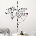 thumbnail image 4 of ELAYARD Rustic Black Self Adhesive World Map Decals with Compass for Home Office Wall Art, 4 of 8
