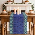 thumbnail image 2 of Table Runner 70 Inches Long for Kitchen Dining, Navy Blue Boho Dresser Scarf Farmhouse, Dining Table Decorations for Wedding/Parties, Vintage Ethnic Tribe Abstract Art Retro 13 x 70 In, 2 of 8