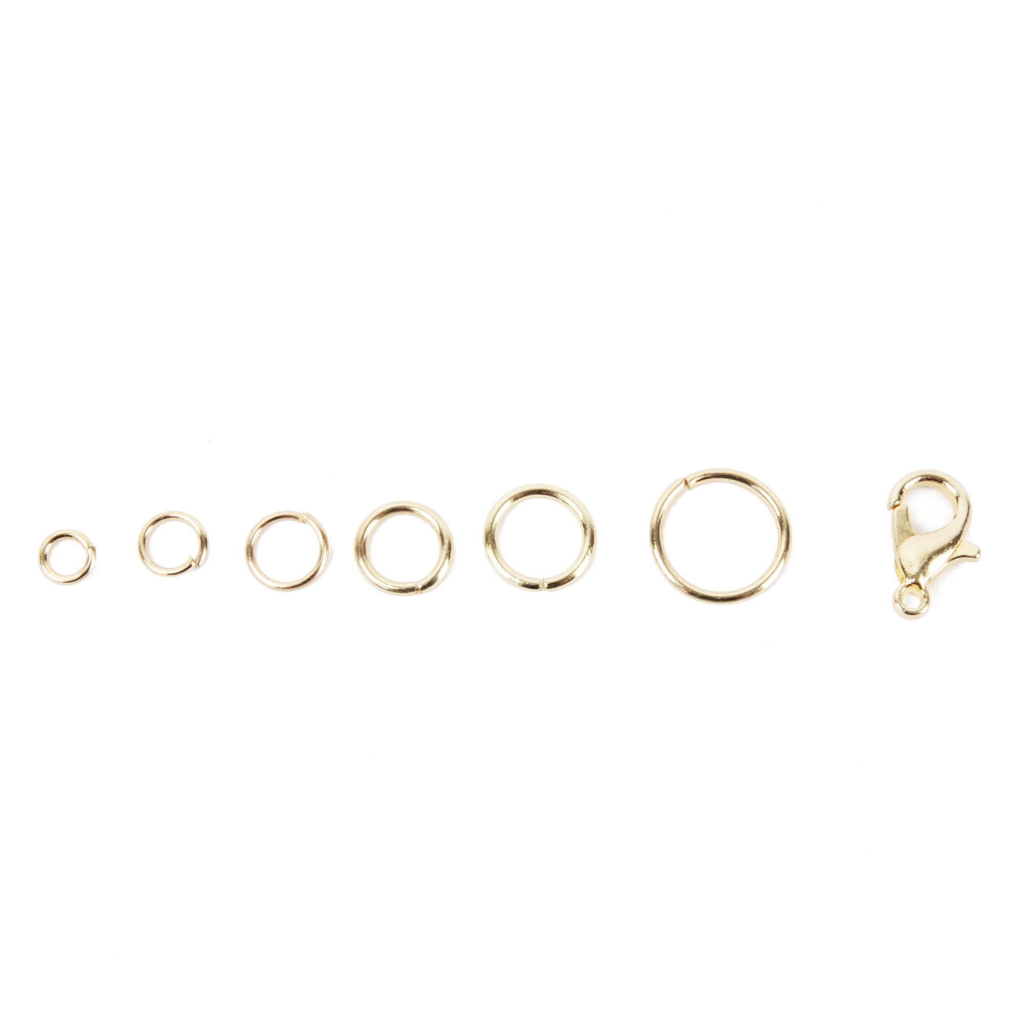Cousin DIY Gold Jump Ring Assortment with Lobster Clasps, 1030 Pc. Each, 5 Packs
