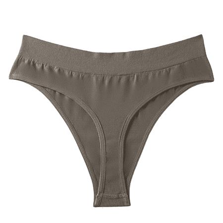 Fulorrnie Underwear for Women Plus Size Seamless Sport Comfort Panty Hipster Banded Waist Breathable Panties Khaki M