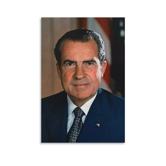 37th President of The United States Richard Nixon Poster Canvas Poster Wall Art Picture Prints Hanging Photo Gift Decor Home Posters Artworks 16x24inch(40x60cm)