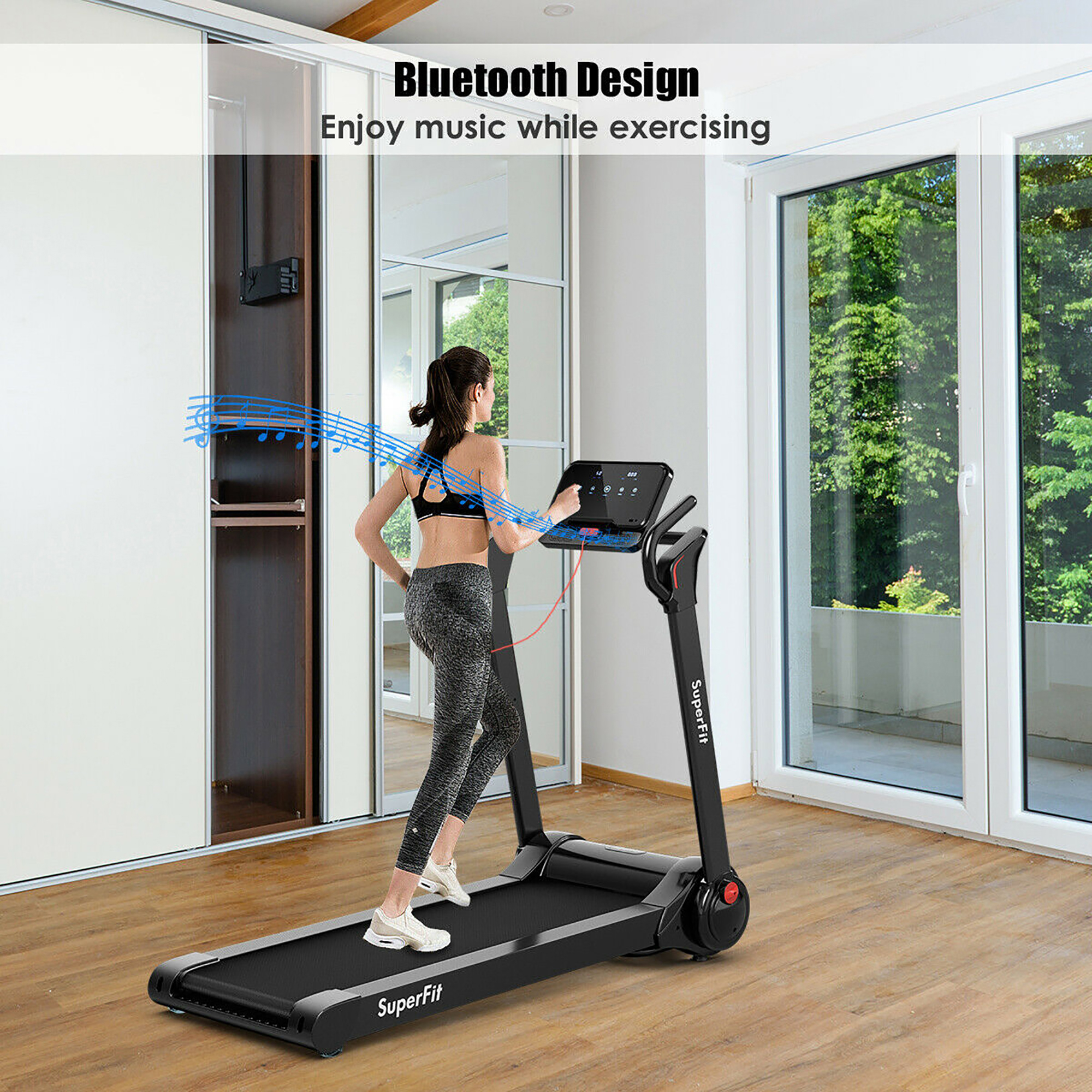 SuperFit 2.25HP Folding Electric Motorized Treadmill With Speaker - image 9 of 10