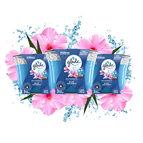 Glade Candle Blue Odyssey, Fragrance Candle Infused With Essential Oils
