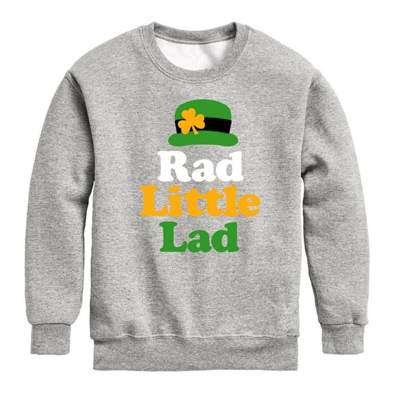 Instant Message - St. Patrick's Day - Rad Little Lad - Toddler And Youth Crewneck Fleece Sweatshirt
