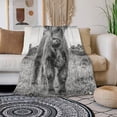 thumbnail image 2 of Bull Grey Throw Blanket Warm Ultra-Soft Micro Fleece Blanket for Bed Couch Living Room(Adults), 2 of 6