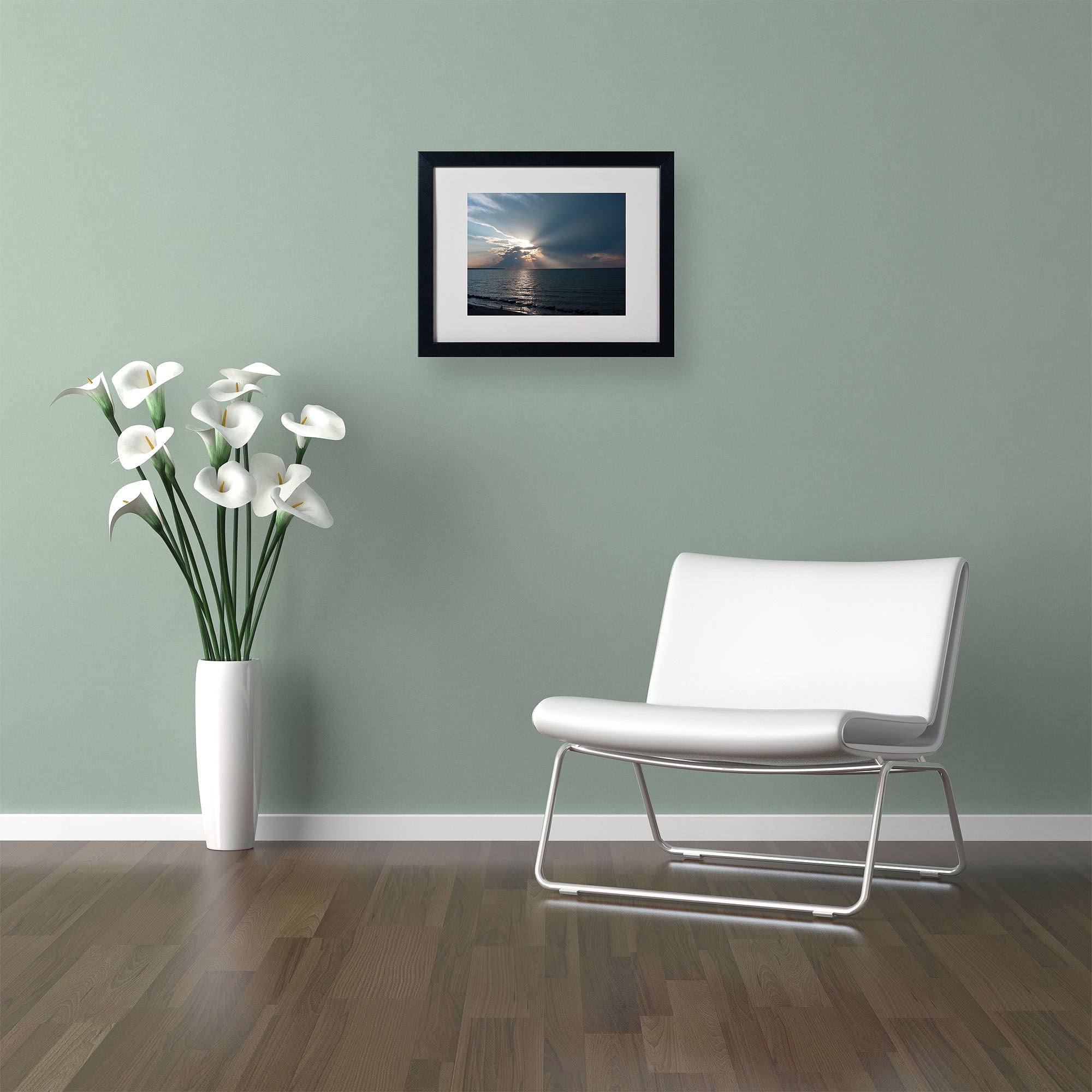 Trademark Fine Art "Waiting for Sunset" by Kurt Shaffer, Black Frame