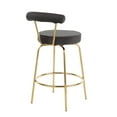 thumbnail image 4 of Rhonda Glam Counter Stool In Gold Metal And Black Velvet - Set Of 2, 4 of 5