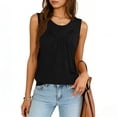 thumbnail image 2 of Mujeres Blusas de Verano Cuello en V Cuello de Color Sólido Mangas Tank Top Casual, Blusas sin Mangas para las Mujeres, 2 of 7