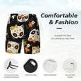thumbnail image 6 of Picia Cat Skulls and Flowers pattern Mens Swim Trunks with Compression Liner Stretch Beach Shorts Quick Dry with Zipper Pockets No-Chafing Board Shorts-3X-Large, 6 of 9
