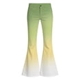 thumbnail image 4 of WhouRiu Girls Casual Flared Pants Fashion Gradient Color Rigid Waist Trousers With Pockets Kids Back To School Comfortable Everyday Wear,13-14 Years, 4 of 4