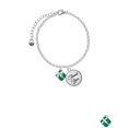 thumbnail image 2 of Delight Jewelry Silvertone Small 3-D Green Present with Bow - Domed Thank You Charm Bracelet, 6"+2", 2 of 5