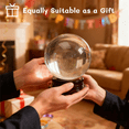 thumbnail image 6 of Qunbio Crystal Ball 150mm (5.9 inch) Clear Crystal Ball with Stand, Glass Sphere for Meditation Divination Photography Decoration Magic Ball Gift, 6 of 12