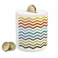 thumbnail image 2 of Chevron Piggy Bank, Chevron Pattern Easter Day Inspired Zigzag Colorful Design Retro Style Illustration, Ceramic Coin Bank Money Box for Cash Saving, 3.6" X 3.2", Multicolor, by Ambesonne, 2 of 4