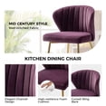 thumbnail image 5 of Tina's Home Home Velvet Dining Chairs Set of 4 Upholstered Accent Chairs Channel Tufted Metal Legs Living Room Bedroom Purple, 5 of 9