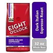 Eight O'Clock Dark Italian Espresso Dark Roast Whole Bean Coffee, 32 Oz. Bahg