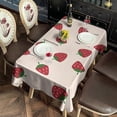 thumbnail image 2 of Red Strawberry Plants Fruit Light Pink Rectangle Tablecloth 60"x120",Waterproof Polyester Rectangle Table Cloth, Wipeable Spillproof Polyester Tablecloth for Dining, Camping, Indoor and Outdoor, 2 of 6